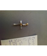 1&quot; Two Toned Silver/Gold Jeweled Cross Pendant  - $114.21 MXN