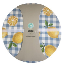 Martha Stewart Placemats Set of 6 Vinyl Lemons Foam Back Blue Plaid Beac... - £32.68 GBP