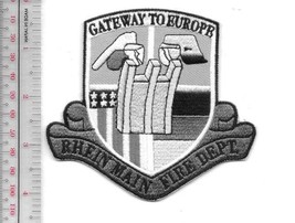 US Army Germany Rhein-Main Air Base Fire Department USAREUR Patch grey - £7.85 GBP