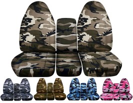 40-20-40 Front set car seat covers fits Ford F250 Truck 1992 to 1998 camouflage - $106.99