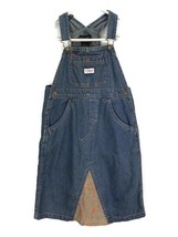 Vtg Ralph Lauren Kids Girls Sz 6 Long Modest Jean Dress Overalls Floral Shabby - £15.65 GBP