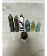 Crystal Tower Bundle (6) and Tiger Eye Sphere - $463.13 MXN
