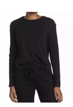 RDI Women&#39;s Small Black Waffle Knit Long Sleeve Top Cotton Blend - $14.80