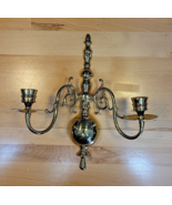 Virginia Metalcrafters Polished Brass Double Arm Colonial Wall Sconce Ca... - $49.99