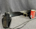 Belt with Holster, 37-41” Leather, Black Gunslinger Reenactment Reproduc... - $54.45