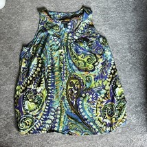 Lane Bryant Tunic Top Sleeveless Plus Size 22 V Neck Paisley Abstract Colorful - £10.24 GBP