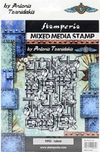 STAMPERIA International Cling Stamp PIPING Mixed Media Art Antonis Tzanidakis - £15.97 GBP