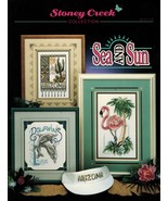 Cross Stitch Sea Sun Arizona Florida Snowbirds Beach Patrol Flamingo Pat... - $11.99