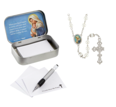 Mary, My Spiritual Mother Prayer Box Tin WITH Rosary Set Catholic - £13.58 GBP