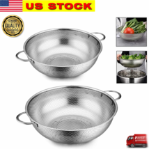 2 Piece Stainless Steel Mesh Micro-Perforated Strainer Colander Set (3/5... - $22.76