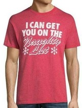 Mens Shirt Christmas Red I CAN GET YOU ON THE NAUGHTY LIST Tee-size M - £13.23 GBP