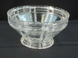 Vintage Cut Glass Crystal 8” Bowl Paneled W/ Stars Sawtooth Edge Fruit Candy  - £13.64 GBP