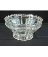 Vintage Cut Glass Crystal 8” Bowl Paneled W/ Stars Sawtooth Edge Fruit C... - £13.89 GBP