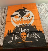 Halloween Reversible Double Sided Nylon Small Appliqued Garden Flag 12 x... - £10.37 GBP