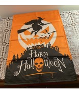 Halloween Reversible Double Sided Nylon Small Appliqued Garden Flag 12 x... - $12.97