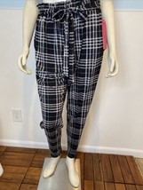 Shosho Black and White Plaid Knit Pull On Pants Size L, NWT - £8.93 GBP