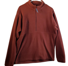 Columbia Sweatshirt Mens Size Medium Brown Fleece Long Sleeve 1/4 Zip Pu... - $22.96