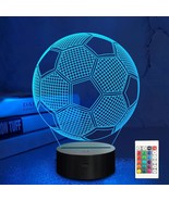 Lampeez Soccer Night Lights for Kids 3D Illusion Football Lights 16 LED ... - £11.77 GBP