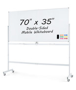 Rolling Double-Sided Magnetic Whiteboard on Wheels with Stand and Alumin... - $208.51