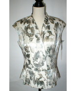 NWT $598 Womens 8 Worth New York Vest Jacket Green Khaki Tan Flowers Twi... - £464.57 GBP