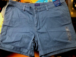 Simply Styled ~ Women&#39;s Size 16 ~ Cuffed ~ Cotton Shorts Blue NWT - £10.34 GBP