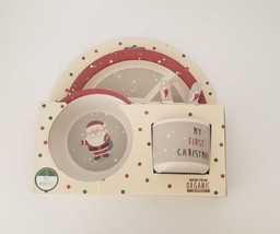 Beriwinkle My First Christmas Santa 5 Pce Childs Dinner Set Plate Utensils Bowl - £20.09 GBP