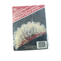 Banar Counted Cross Stitch on Perforated Paper Christmas Fans NOEL FVC652 - $11.54