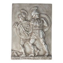 Ancient Greek Warriors Wall Tablet Bass Relief Terracotta Sculpture Home Decor - £55.53 GBP