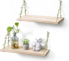 Leaf Rope Hanging Shelves, Wall Swing Storage Shelf For Home Decor By Mitime - £22.28 GBP