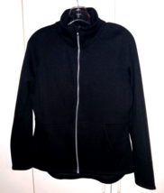 SKECHERS LADIES LS BLK ZIP KNIT MOCK-NECK SWEATSHIRT-M-FLEECE INSIDE-SOF... - $14.01