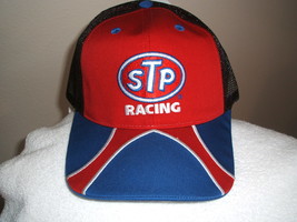 OLD VTG STP Racing Red, Blue, Black Trucker&#39;s mesh w/white piping ball cap, new  - £17.20 GBP