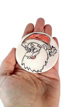 Handmade Ceramic Christmas Tree Ornament With Hand Painted Santa, Winter Decor - £9.28 GBP