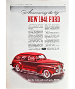 1941 FORD RED SUDAN - 1940 Vintage Print Ad - Automobile &quot;Biggest ever b... - $11.82