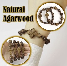 Natural Agarwood Rosary Cross Bracelet For Men 12-14mm &amp; Women 8-10mm. 1... - $484.46 MXN+