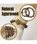 Agarwood Rosary Bracelet with Cross – 10 Beads for Men &amp; Women, Natural ... - $477.32 MXN+