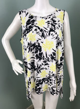 NWT Women&#39;s Vince Camuto Black/Yellow Floral Sleeveless Blouse Top Sz Large - £20.56 GBP