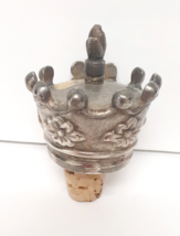Vintage Cork Bottle Stopper with Heavyweight Metal Crown Topper Top - £27.33 GBP