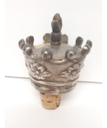 Vintage Cork Bottle Stopper with Heavyweight Metal Crown Topper Top - £26.63 GBP