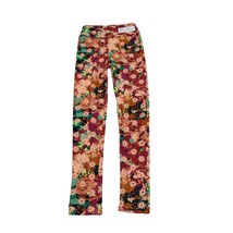 LulaRoe Pants Girls Tween 20W Orange Floral Design Comfy Pull On Leggings - $25.72