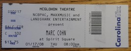 Marc Cohn 2008 Ticket Stub at Spirit Square McGlohon Theatre Landshark E... - $9.75