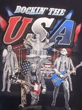Nwot - Rockin&#39; The Usa Old President Images Navy Adult Size M Short Sleeve Tee - £7.03 GBP