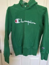 Vintage 70s Champion Reverse Weave Warm Up Hoodie Embroidered Size S Red... - $89.99