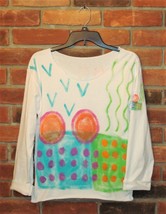 One of a Kind Hand Painted Abstract Art Raw Edge T-shirt Top Unisex Size Sf - $25.50