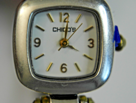 Chico&#39;s Women&#39;s Antique Two-Tone Hinged Bangle Watch CH-237. New and unworn. - £11.05 GBP