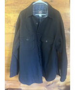 Johnson Woolen Mills Button Up Wool Shacket/Shirt  Mens XL Black Flannel... - $2,401.83 MXN