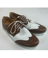 Peter Millar Womens Golf Shoes Patent Leather / Brown Leather Size 8M Wi... - $64.30 CAD