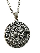 Vegvisir Pendant Necklace Way Finder Viking Rune Icelandic Compass Jewellery - £5.21 GBP
