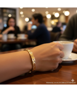 Beautiful Etched 18k RGP Bracelet with Snap Closure - $260.00