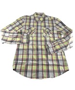 Guess Shirt Mens Medium Green White Red Plaid Button Up Long Sleeve Work... - $16.75 CAD
