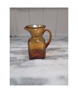 Pilgrim Handblown Glass Pitcher Amber, Vintage Amber Glassware, Table Decor - $23.76